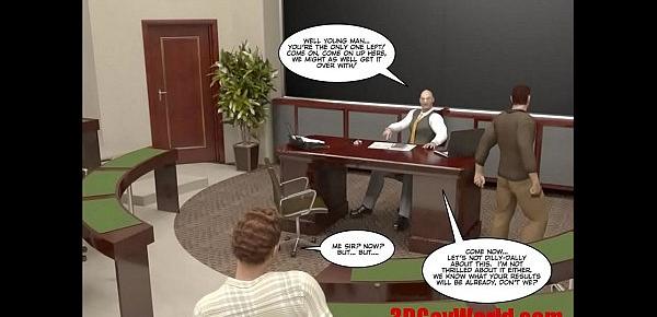  FIRST TIME GAY FUCK ON EXAM 3D Gay Cartoon Animated Comics